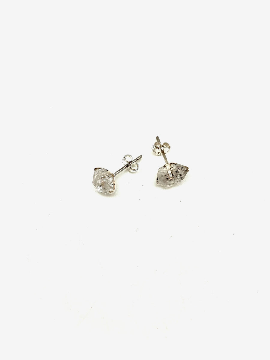 Genevieve Raw Studs - Herkimer Diamonds - Stone Cooper