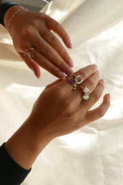 Opal and Diamond Antique Toi et Moi Ring (5.5) - Stone Cooper