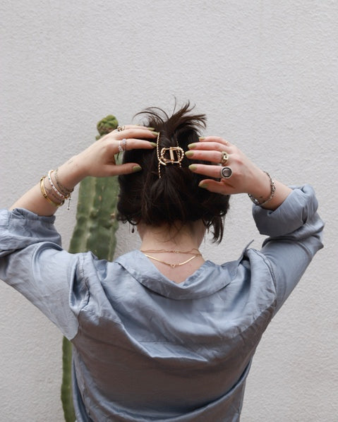 Gold Twist Claw Clip - Stone Cooper