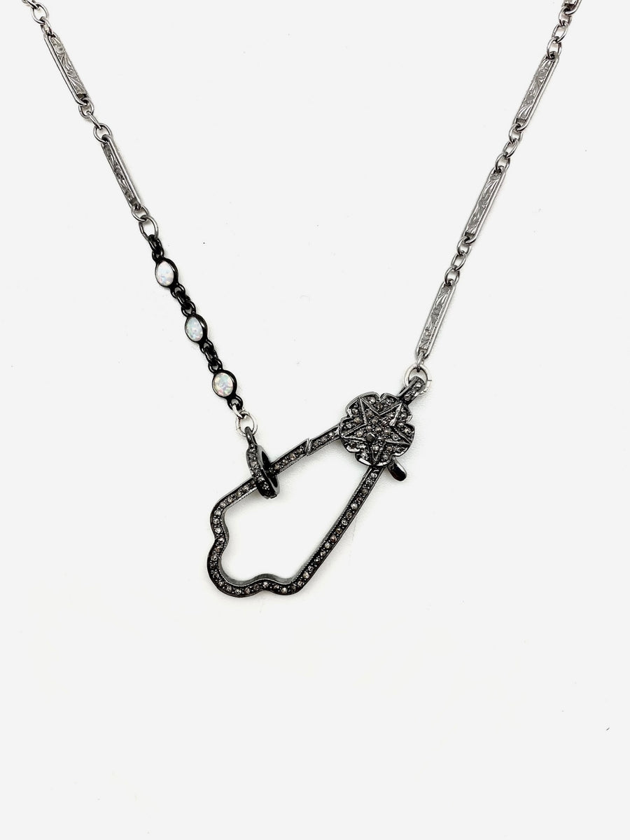 Lizette Opal Diamond Clasp Necklace - Stone Cooper