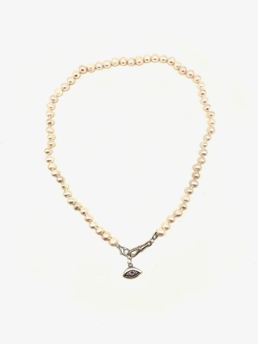 Digna Pearl Eye Necklace - Stone Cooper