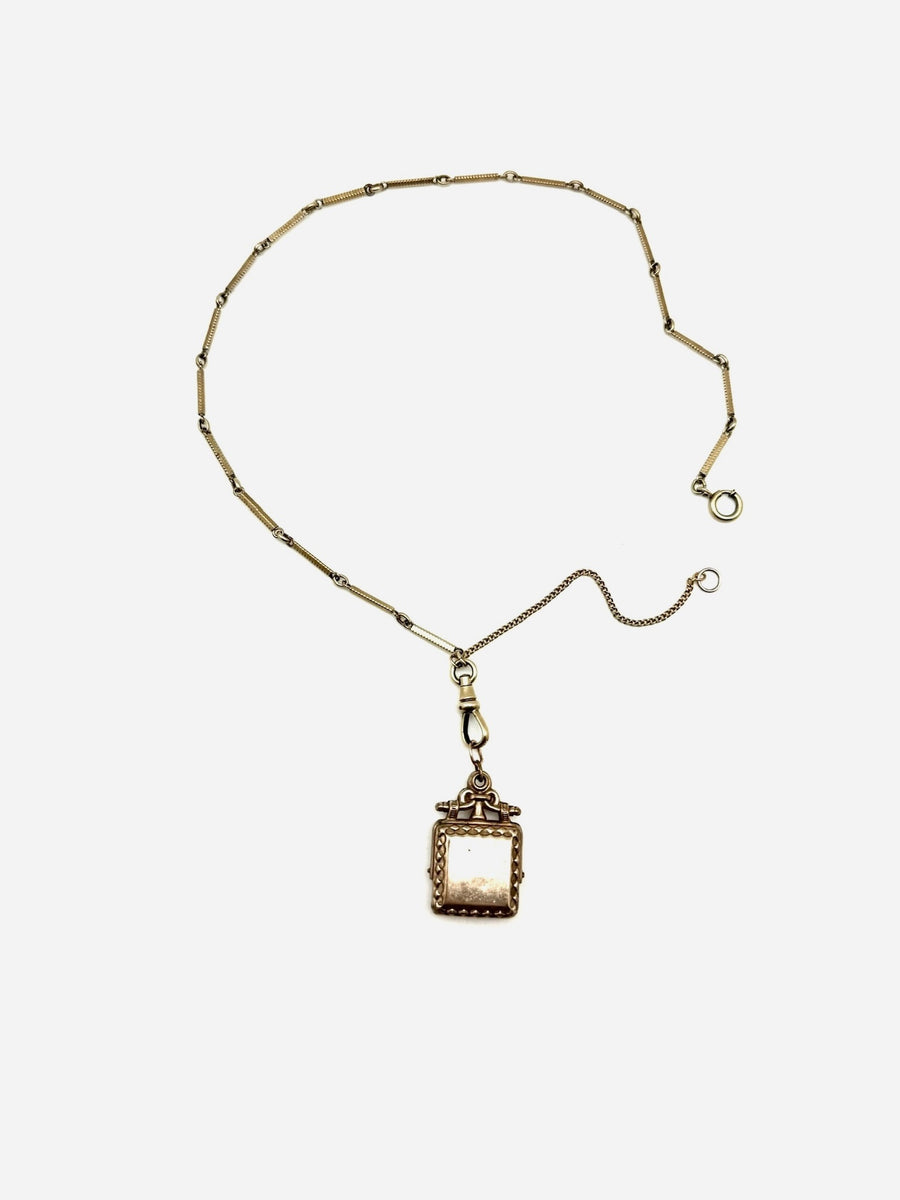 Francine Antique Gold Filled Watchchain Fob Necklace - Stone Cooper