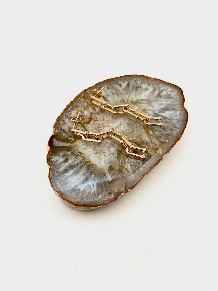 Chain-Link Gold Fill Earrings - Stone Cooper