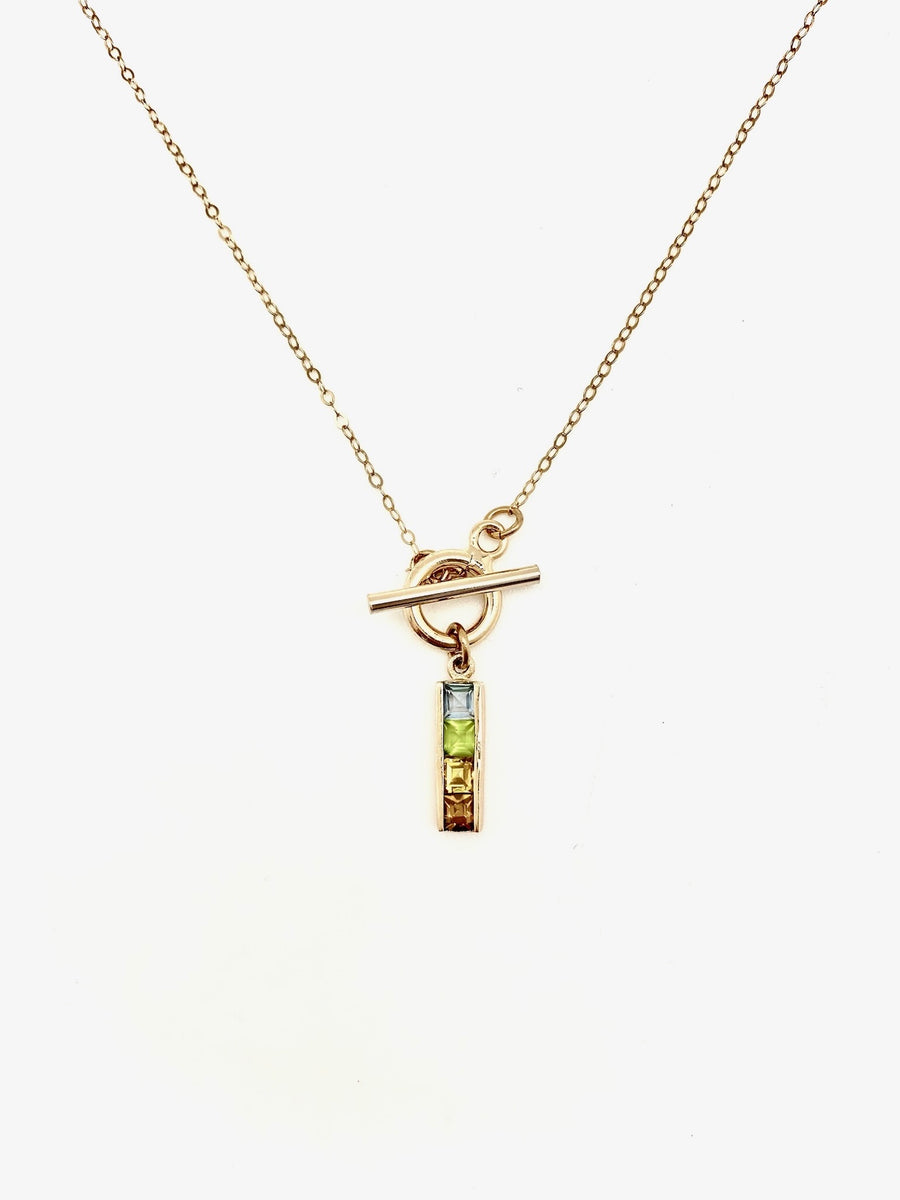 Forever Young Rainbow Gem Toggle Necklace - Stone Cooper