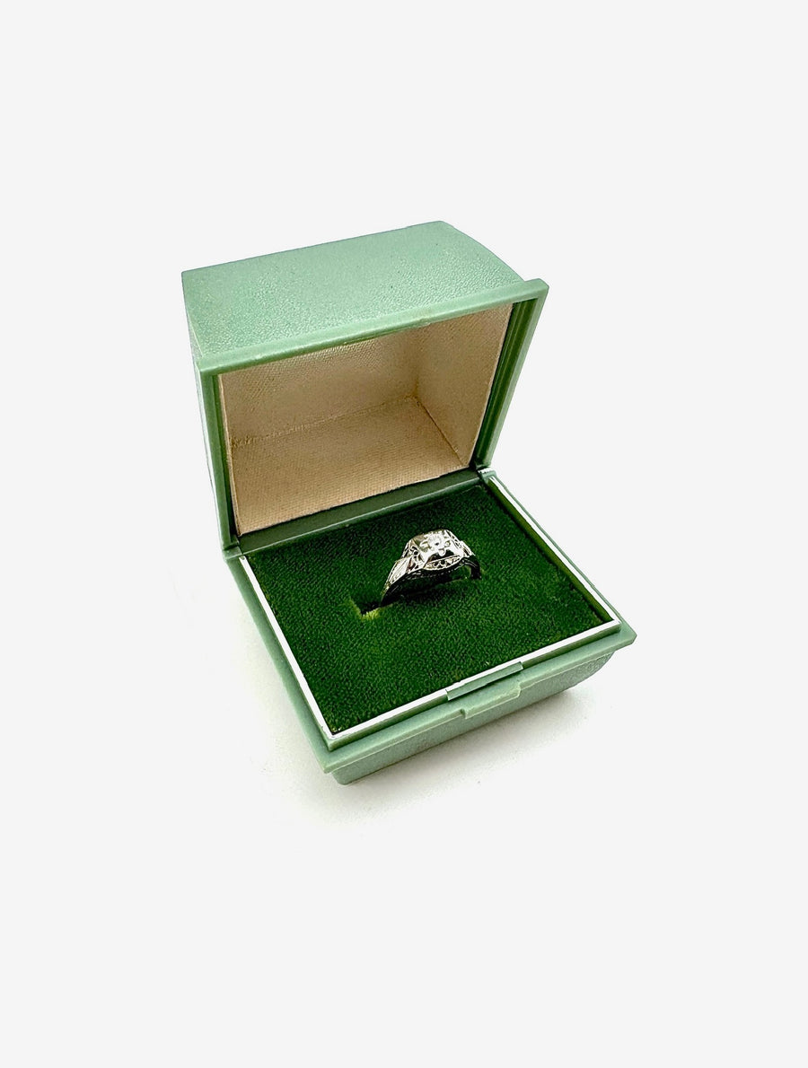 Antique 18K Deco Diamond Engagement Ring (5.5) - Stone Cooper