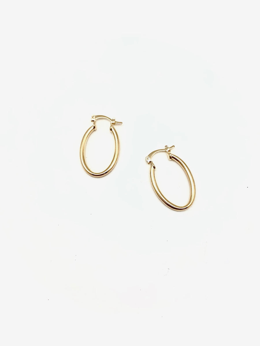 Gold Oval Hoops - Stone Cooper