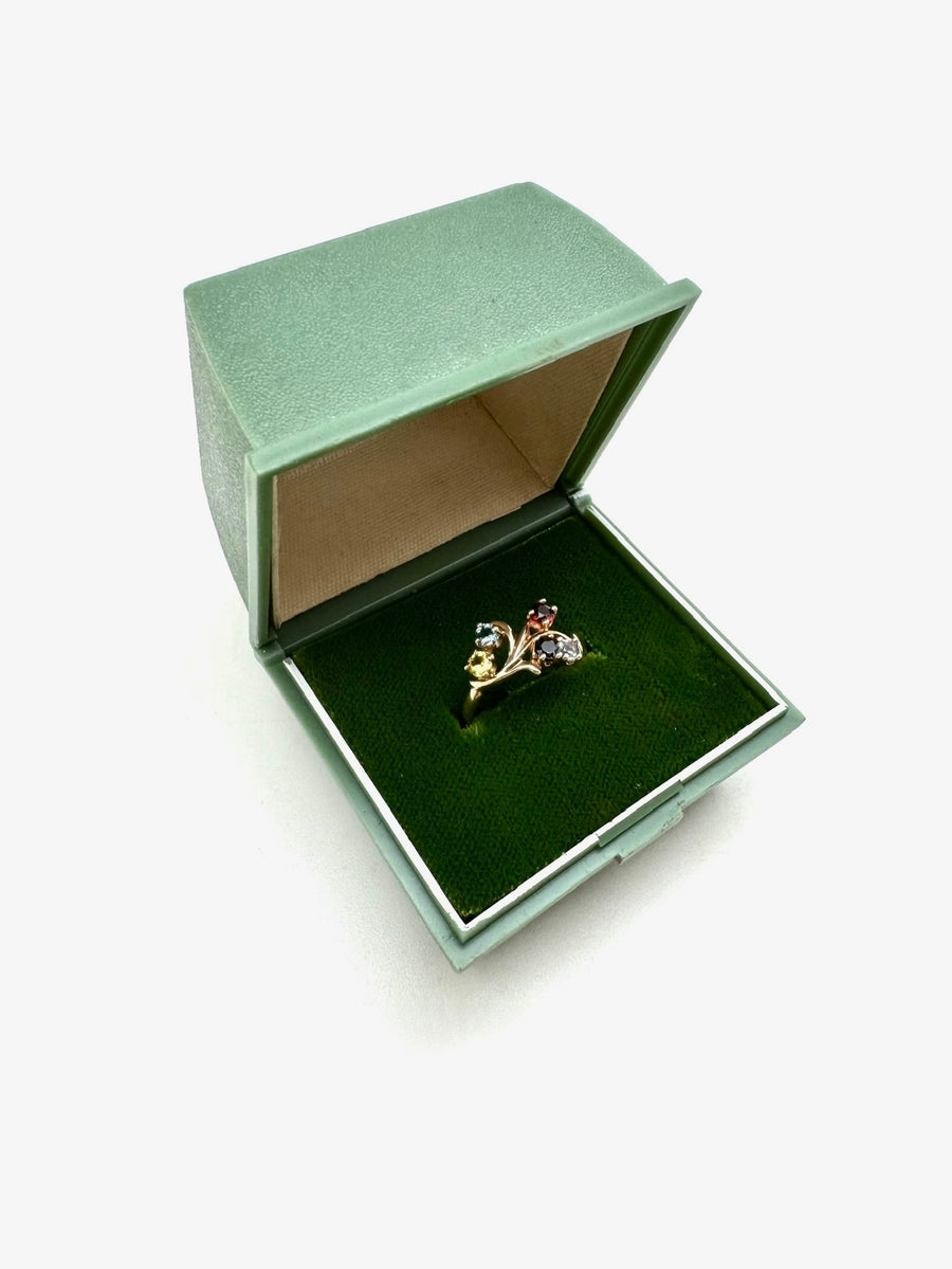 Vintage Rainbow Gemstone Ring 10K (6.5) - Stone Cooper