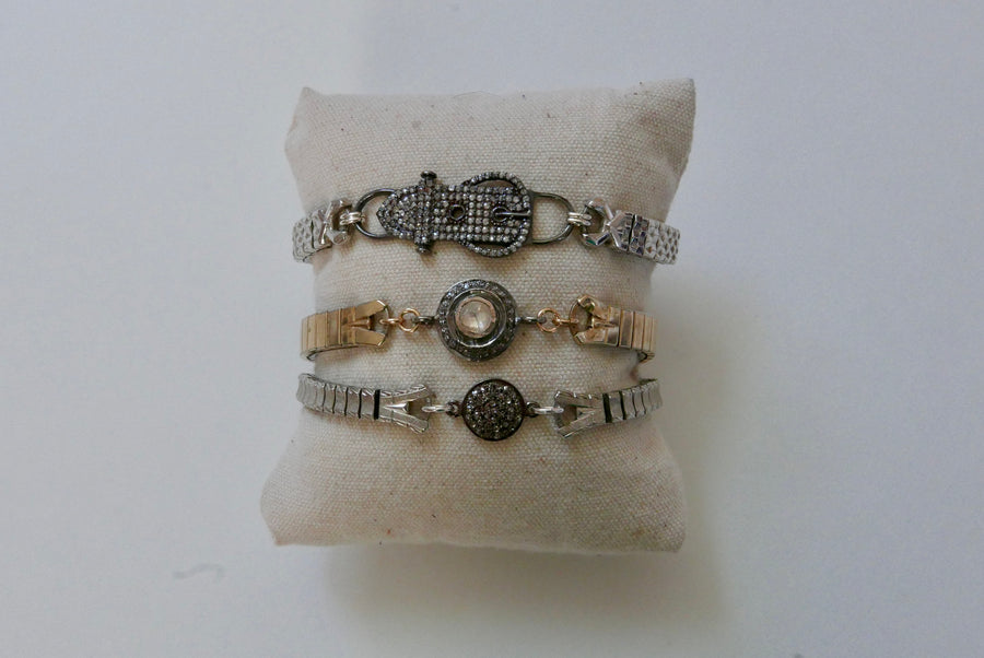 Ellie Pavé Diamond Watch Band Bracelet (Silver) - Stone Cooper