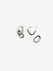 Two-Toned Courtney Huggy Hoops - Stone Cooper