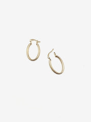 Gold Oval Hoops - Stone Cooper