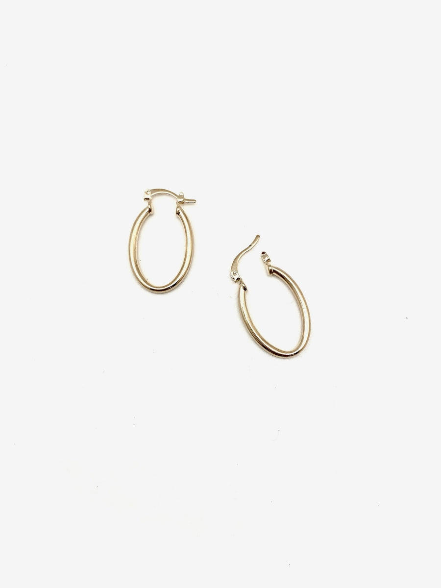 Gold Oval Hoops - Stone Cooper