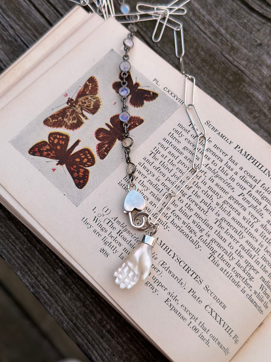 Anais Moonstone Hand Necklace - Stone Cooper