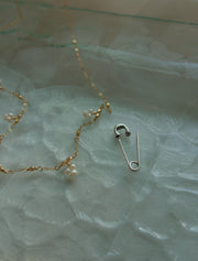 Sterling Safety Pin Earring - Stone Cooper