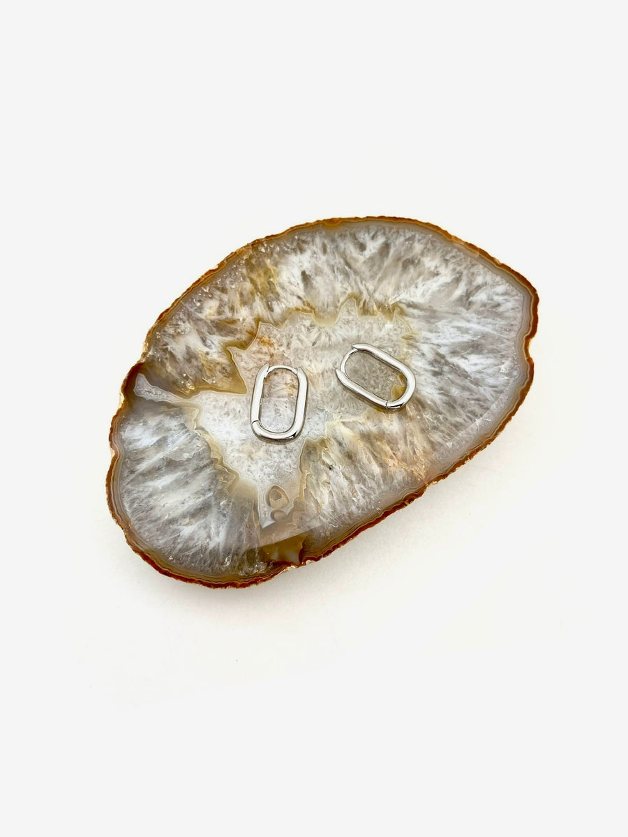 Silver Courtney Hoops - Stone Cooper