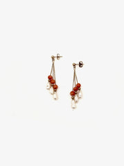 14k Antique Coral & Pearl Earrings