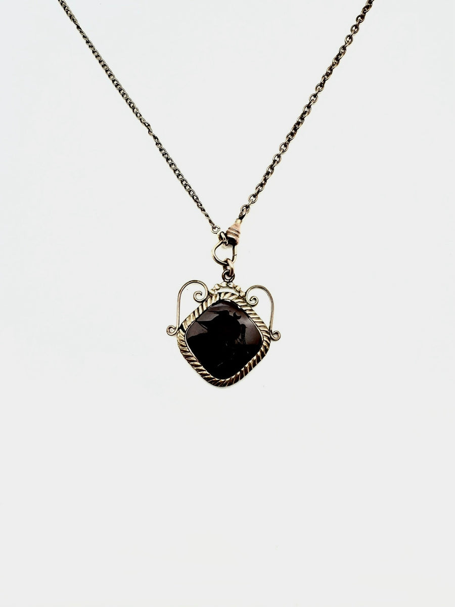 Carmen Intaglio Antique Gold Fill Necklace - Stone Cooper