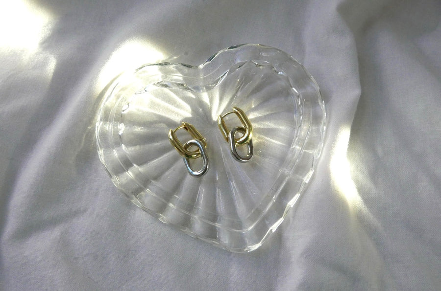 Two-Toned Courtney Huggy Hoops - Stone Cooper