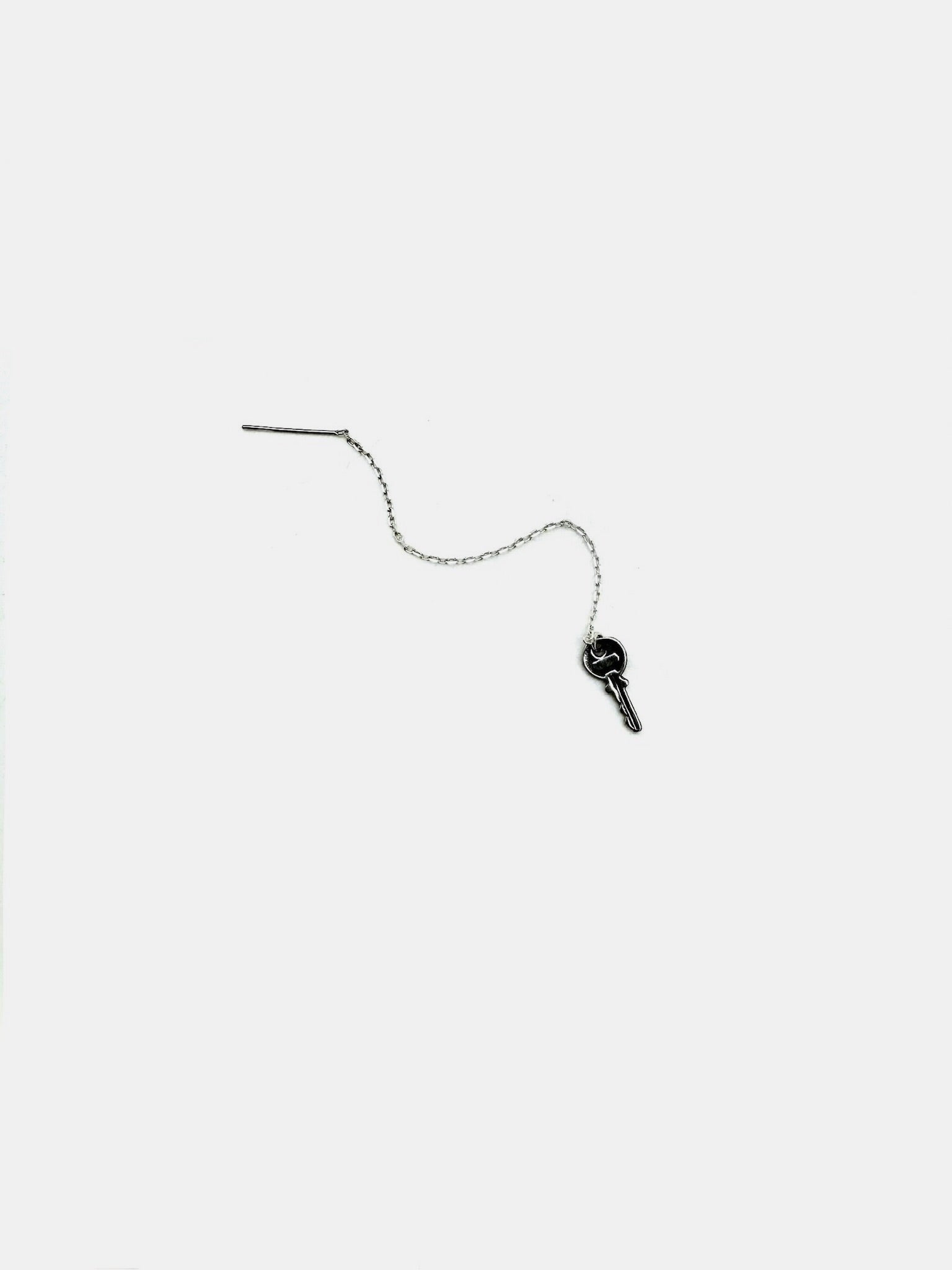 Tiny Key Silver Ear-threader - Stone Cooper