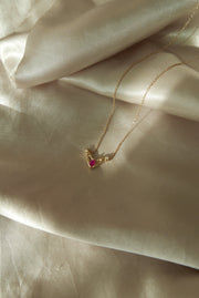 Selma Ruby and Diamond Necklace (14K or .925) - Stone Cooper