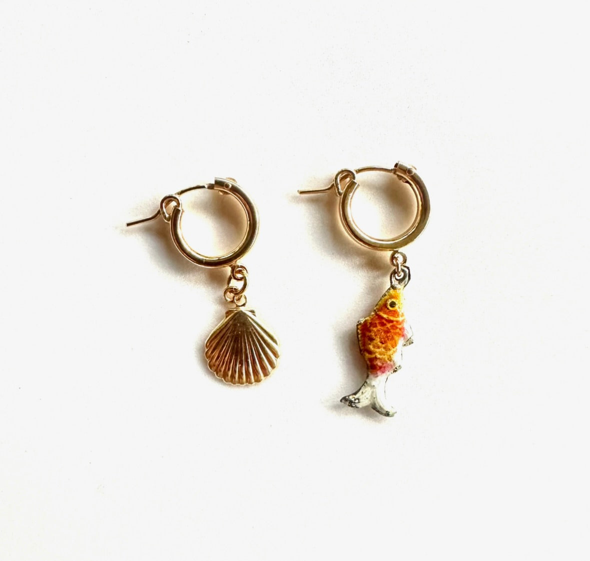 Lucky Fish Hoops (Shell & Fish) - Stone Cooper