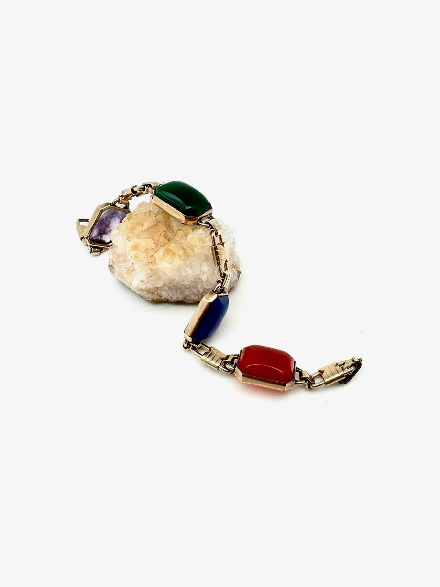 Vivian Vintage Gold Filled Gemstone Bracelet - Stone Cooper