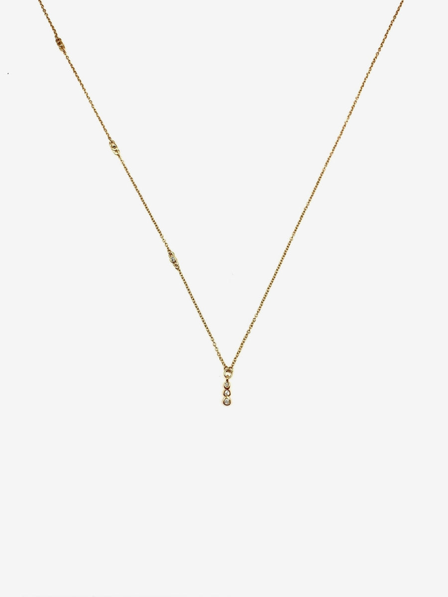 Cleo Diamond Asymmetrical Necklace (14K) - Stone Cooper