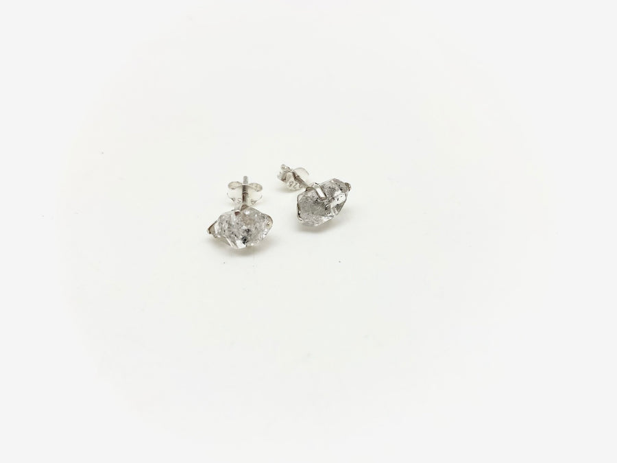 Genevieve Raw Studs - Herkimer Diamonds - Stone Cooper