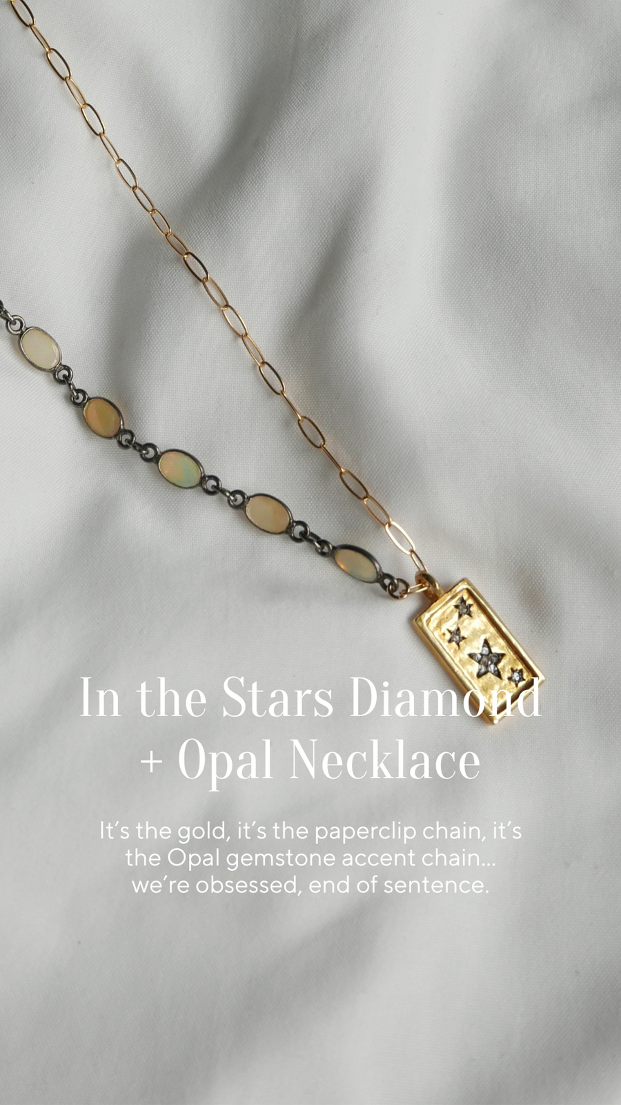 In The Stars Diamond + Opal Necklace - Stone Cooper