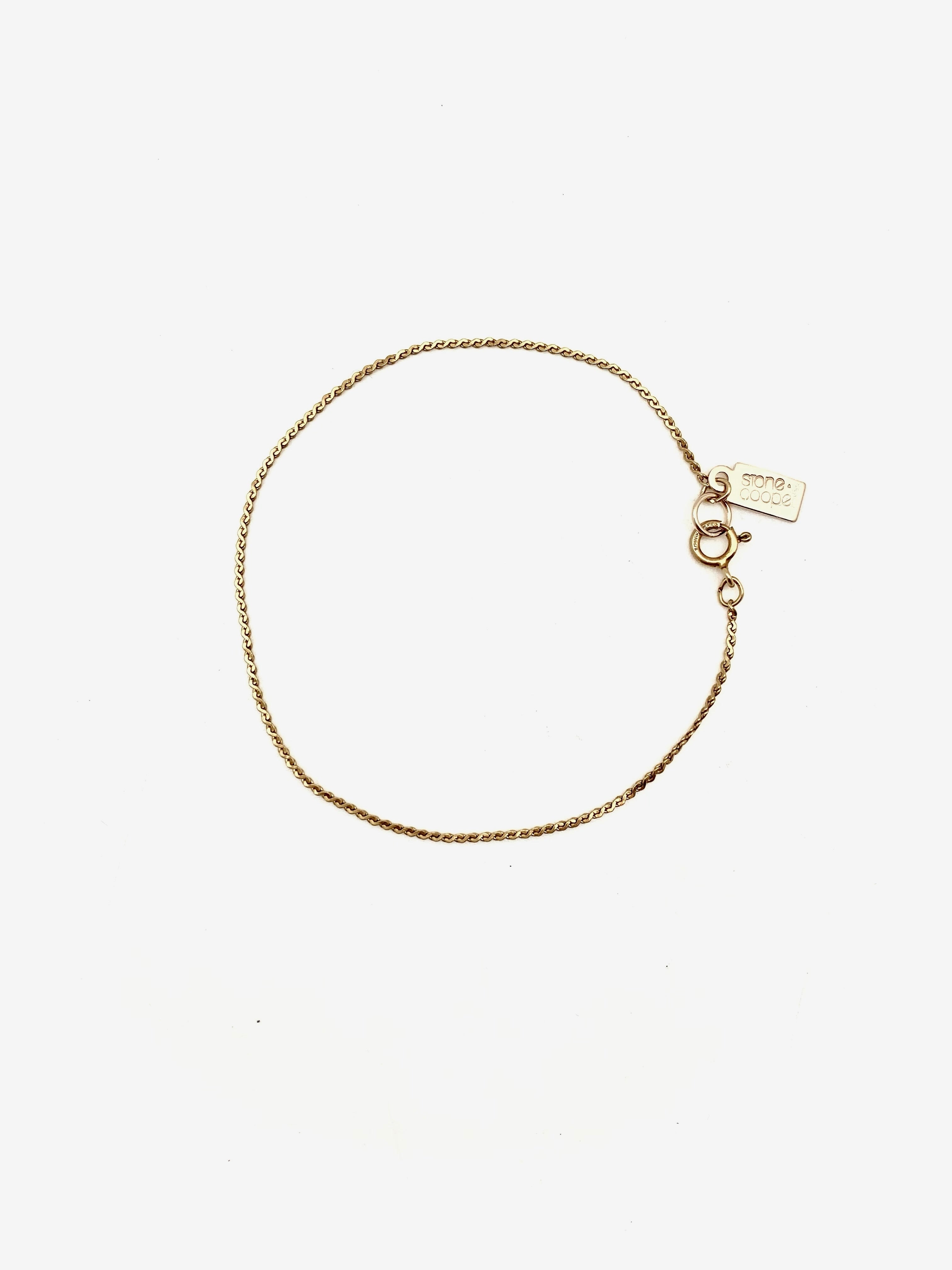 Barely-there Antique Gold-filled Bracelet 7" - Stone Cooper
