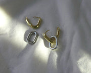 Two-Toned Courtney Huggy Hoops - Stone Cooper