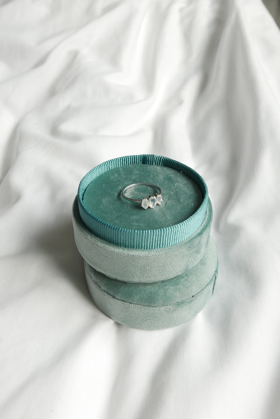 Rainbow Moonstone Tiara Ring - Stone Cooper