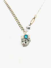 Rolling Stone Necklace: Pyrite or Turquoise - Stone Cooper