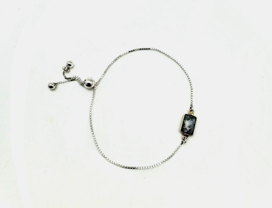Dendritic Opal Adjustable Slider Bracelet