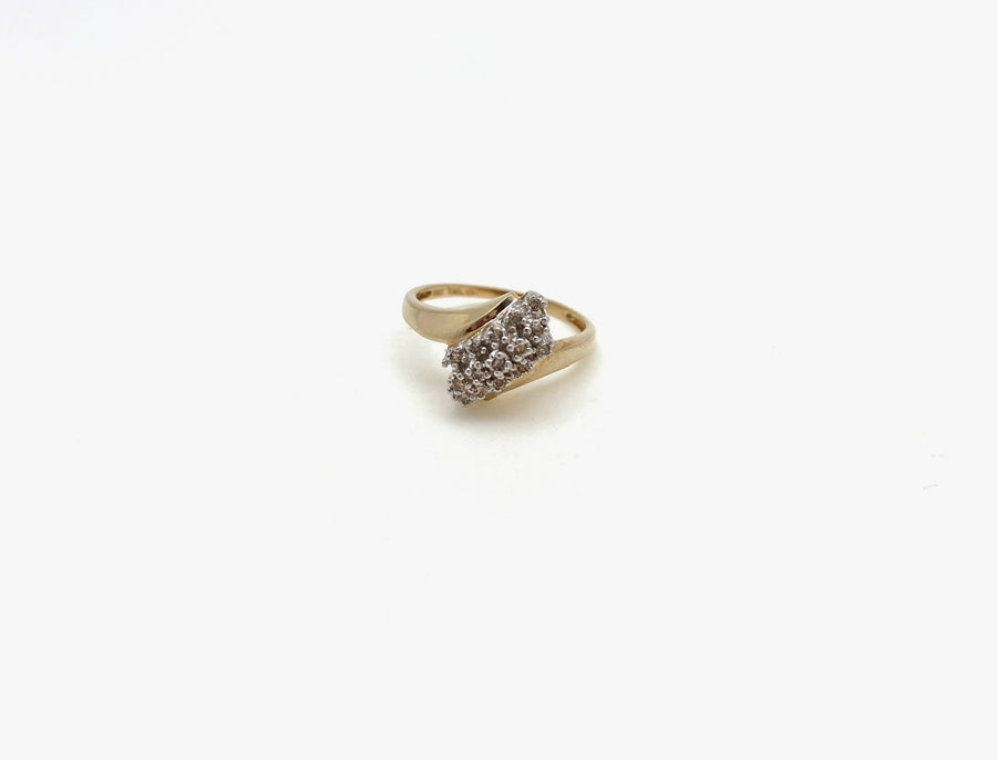 Diamond Cluster 10K Vintage Cocktail Ring (7) - Stone Cooper