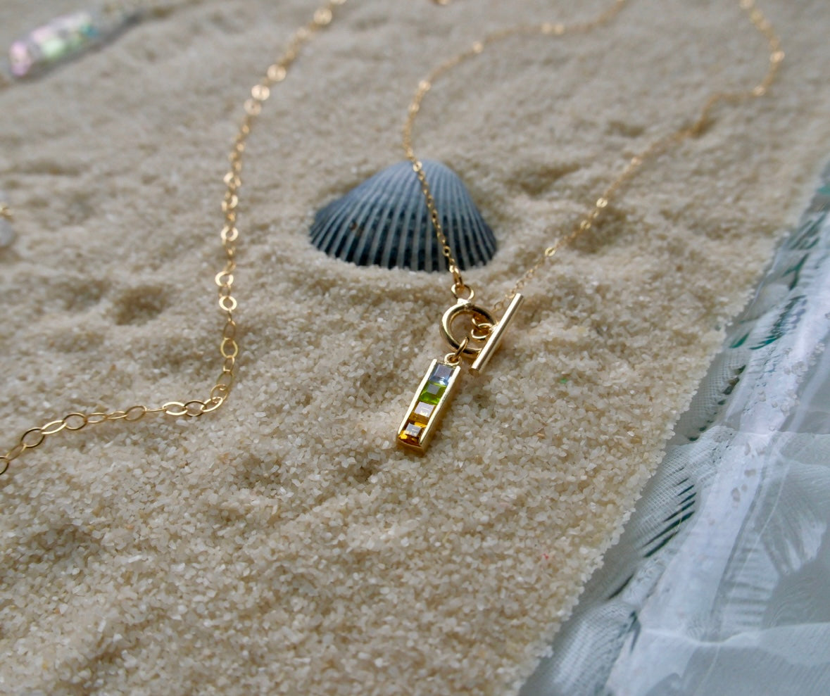 Forever Young Rainbow Gem Toggle Necklace - Stone Cooper