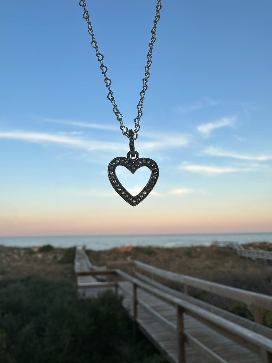 Ethel Diamond Heart Necklace - Stone Cooper