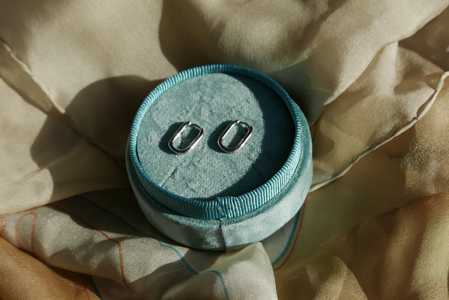 Silver Courtney Hoops - Stone Cooper