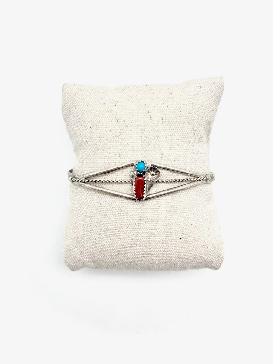 Keren Turquoise & Coral Cuff - Stone Cooper