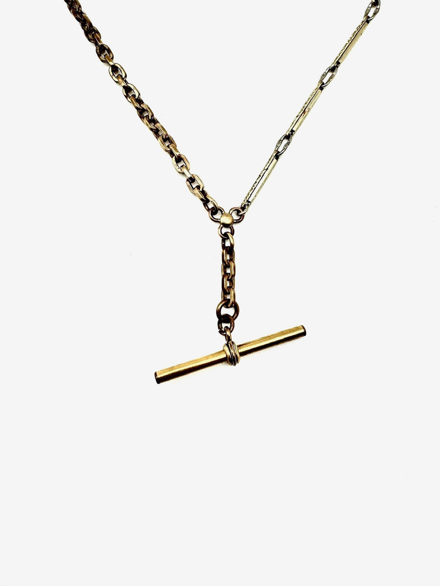 Cecil Antique T-Bar Watch Chain Necklace - Stone Cooper