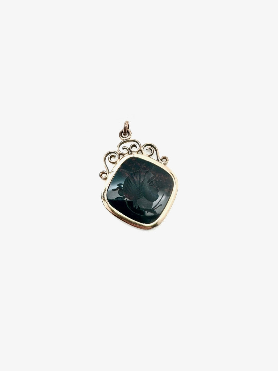 Antique Bloodstone Intaglio Charm - Stone Cooper