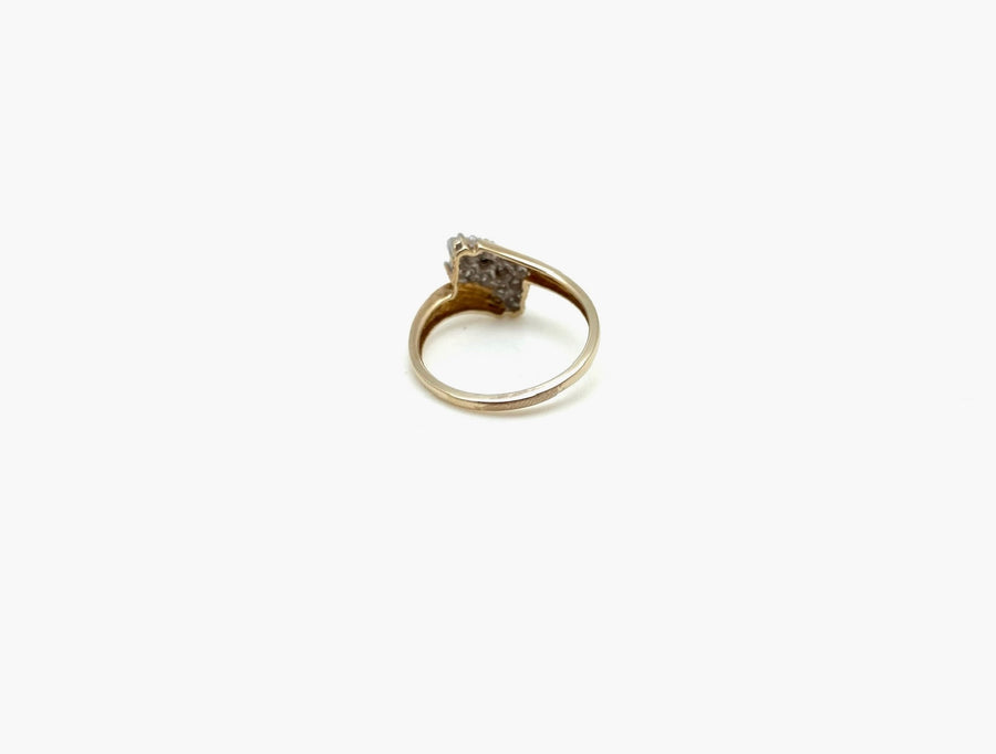 Diamond Cluster 10K Vintage Cocktail Ring (7) - Stone Cooper
