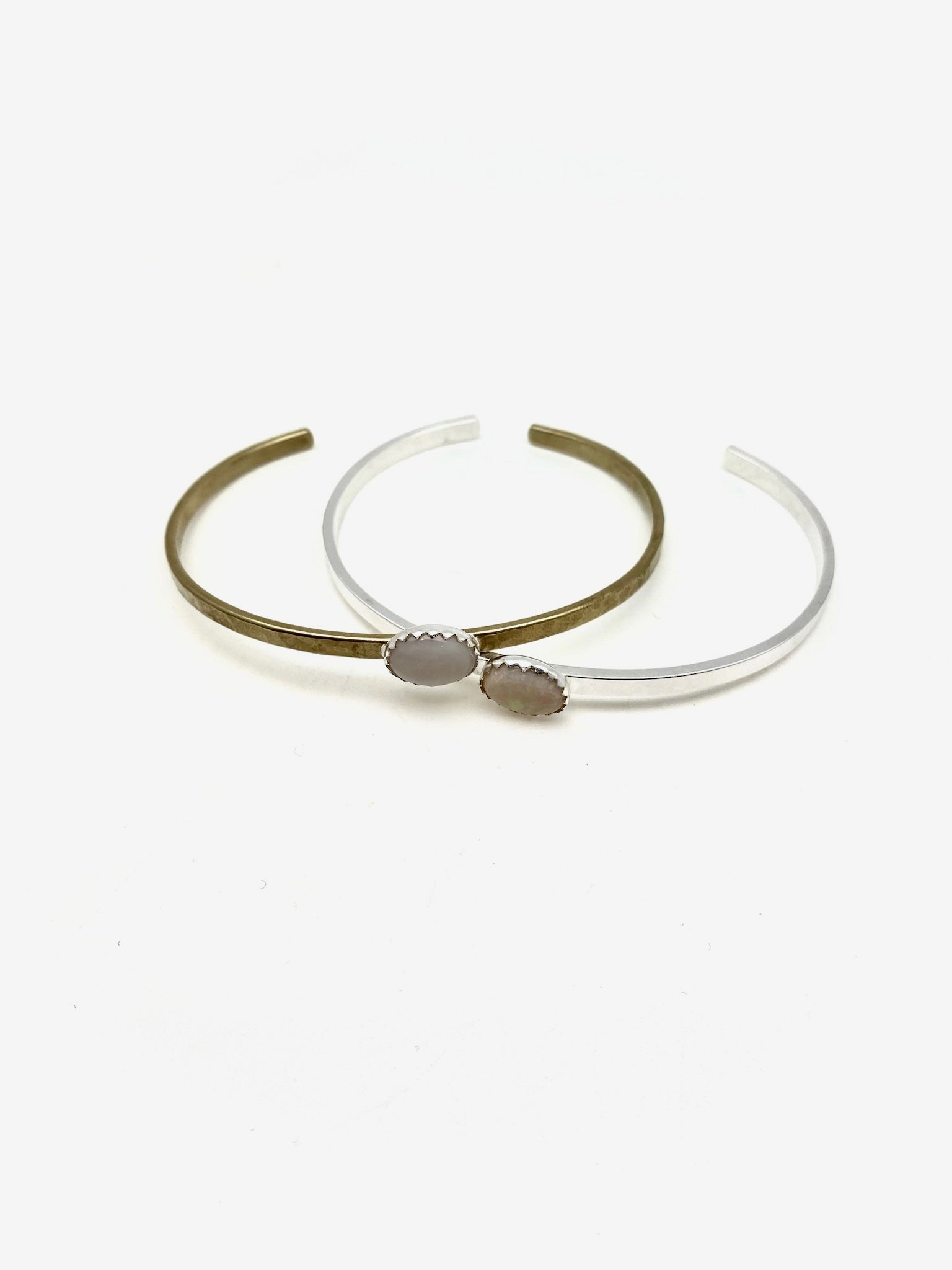 Opal Everyday Cuff, Silver or Brass