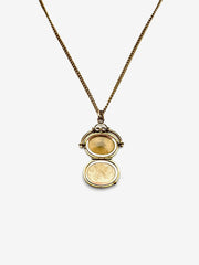 Victorian Engraved Oval Fob Locket - Stone Cooper