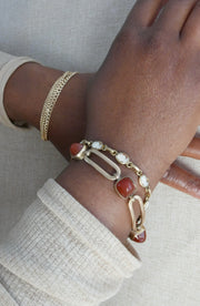 Carnelian Vintage Gold-Fill Bracelet - Stone Cooper