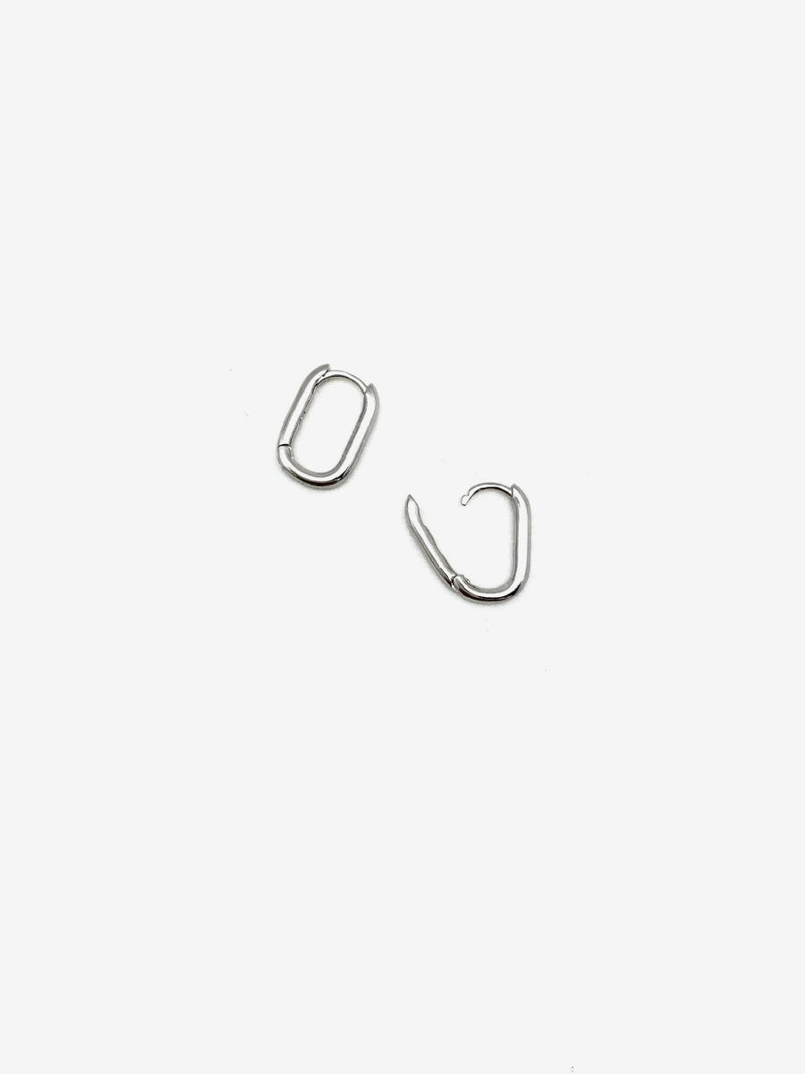 Silver Courtney Hoops - Stone Cooper