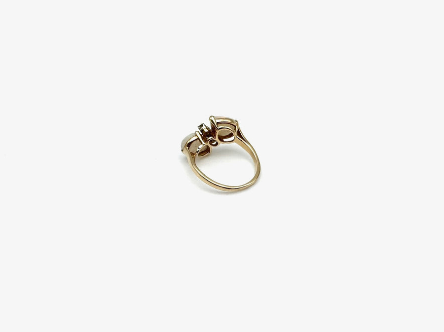 Opal and Diamond Antique Toi et Moi Ring (5.5) - Stone Cooper