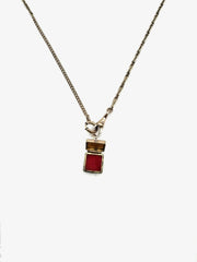 Victorian Engraved Castle Locket on Watch Chain - Stone Cooper