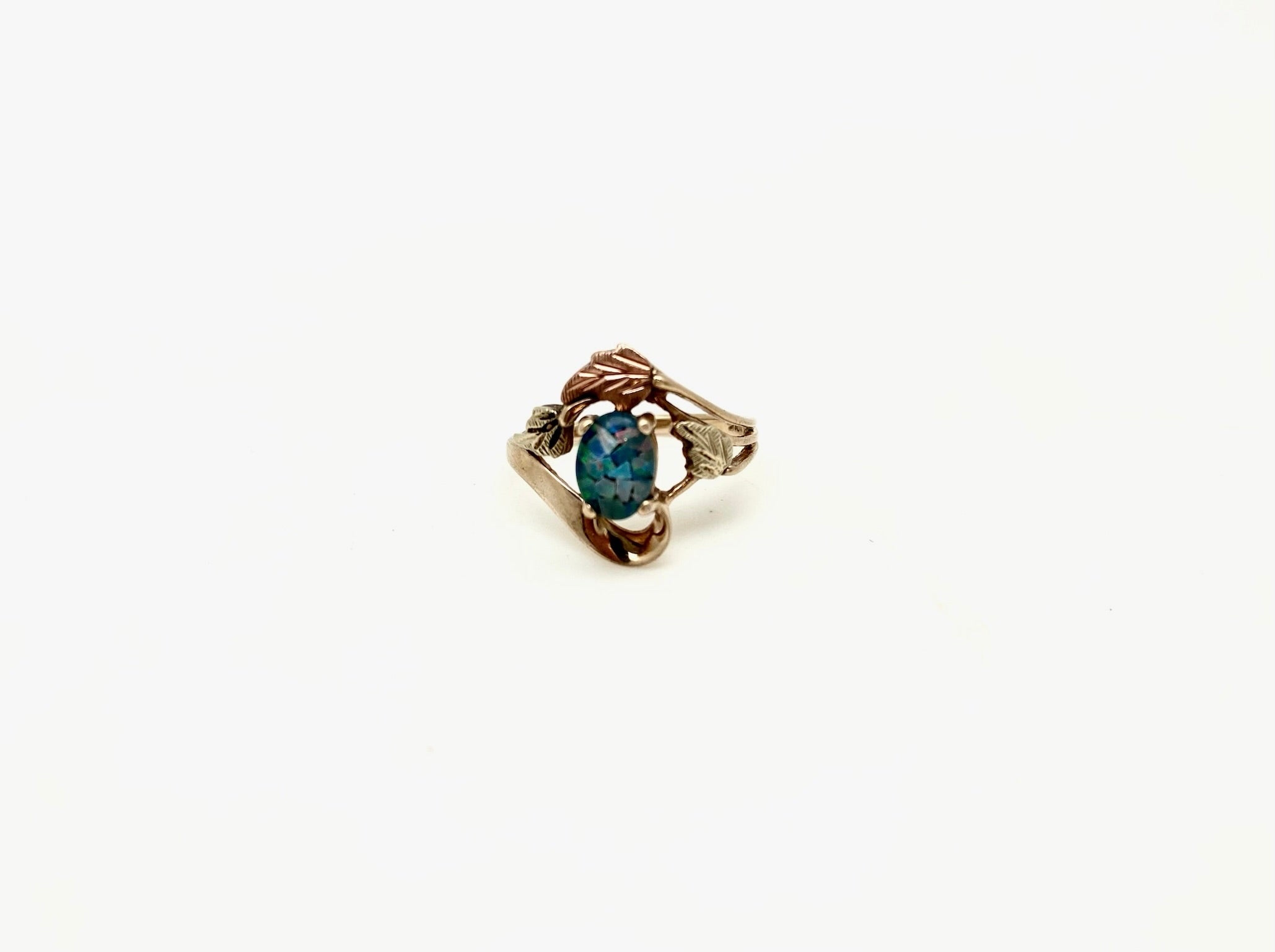 Vintage Mosaic Opal Leaf 10K Ring (6) - Stone Cooper