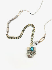 Rolling Stone Necklace: Pyrite or Turquoise - Stone Cooper