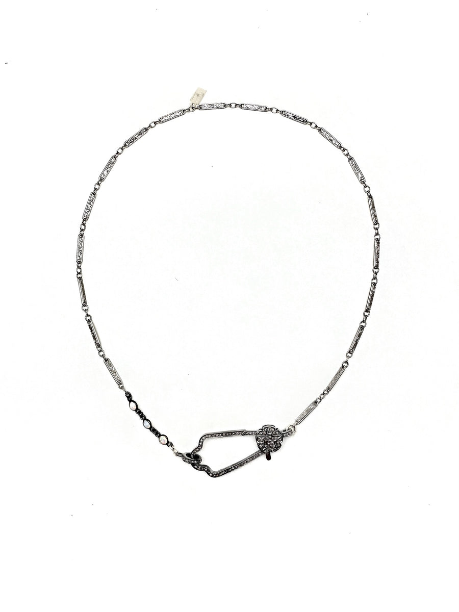 Lizette Opal Diamond Clasp Necklace - Stone Cooper